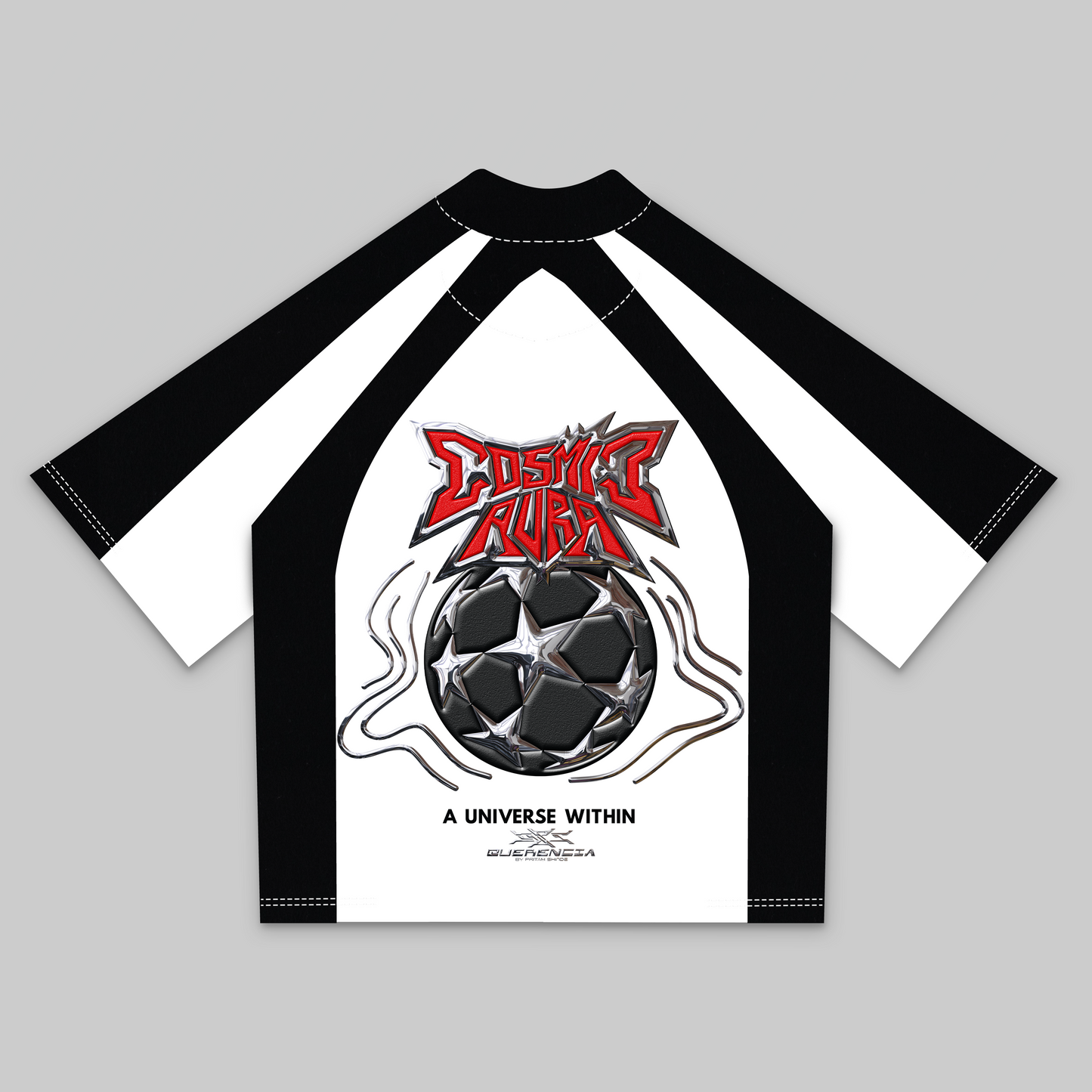 COSMIC AURA PANELLED OVERSIZED TSHIRT BLACK
